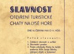 Výročí: 16. června 1935 byla otevřena Bezručova chata na Lysé hoře. Vyhořela v roce 1978