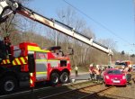 V ostravské Plzeňské ulici havarovala tři auta, jedno skončilo v kolejišti