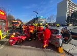 Řidička auta nedala přednost tramvaji. Nehoda ucpala dopravu v části Ostravy