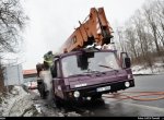 Na Rudné ulici v Ostravě hořel autojeřáb